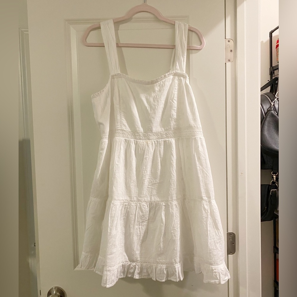 NWOT American Eagle Outfitters White Dress | Cross Back |  Crotchet Detailing